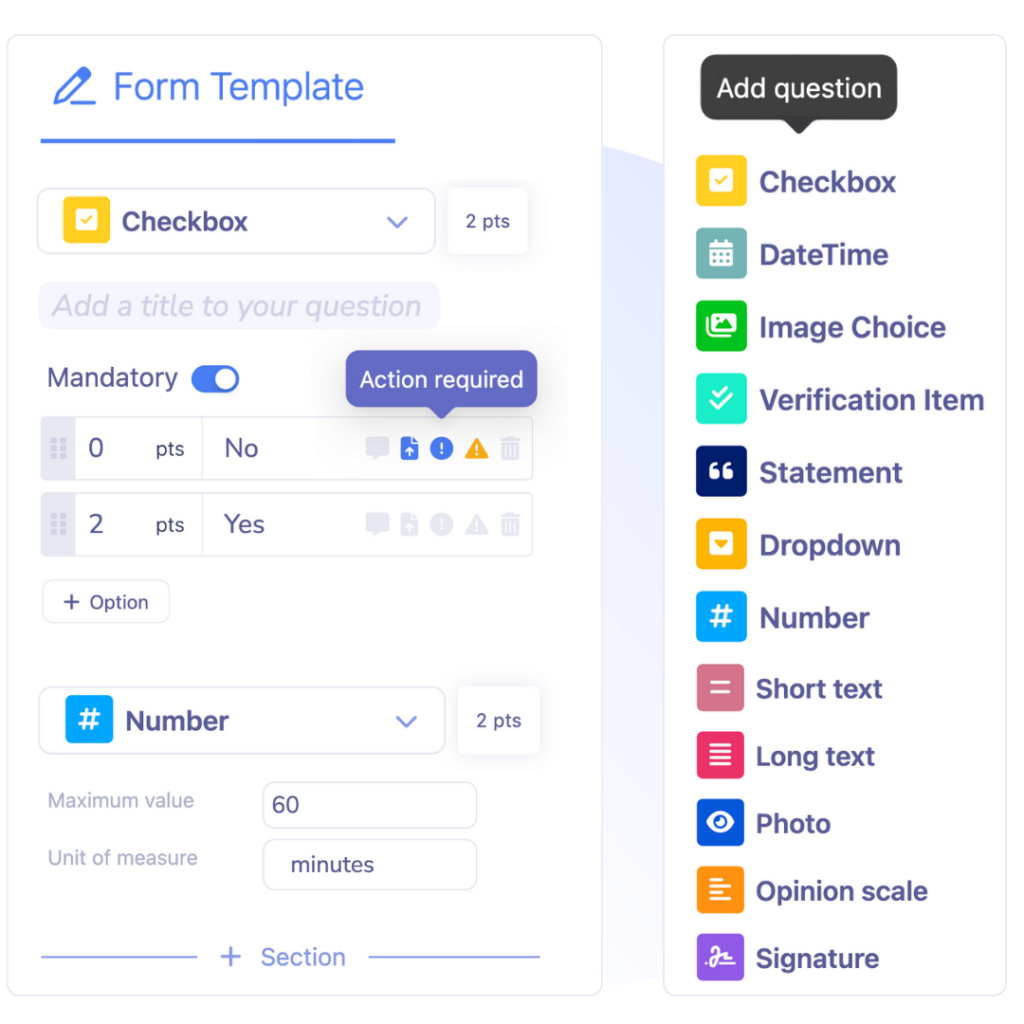 Building a digital audit checklist in Tervene's form builder