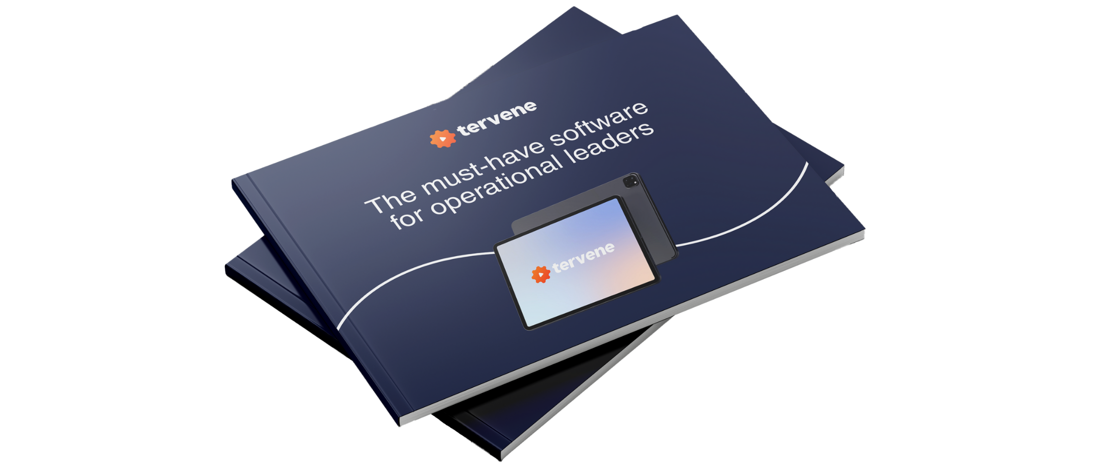 Stack of Tervene booklets showcasing Visual Management tools for operational leaders’ daily management.