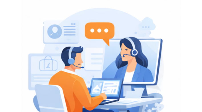 Support team collaborates via video call, using Tervene DMS to resolve operational challenges remotely.